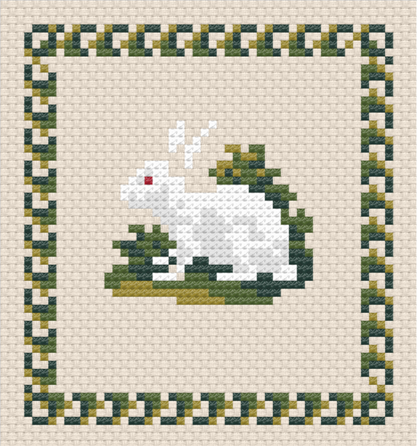 Mönster efter en nåldyna i korsstygn från 1800-talet